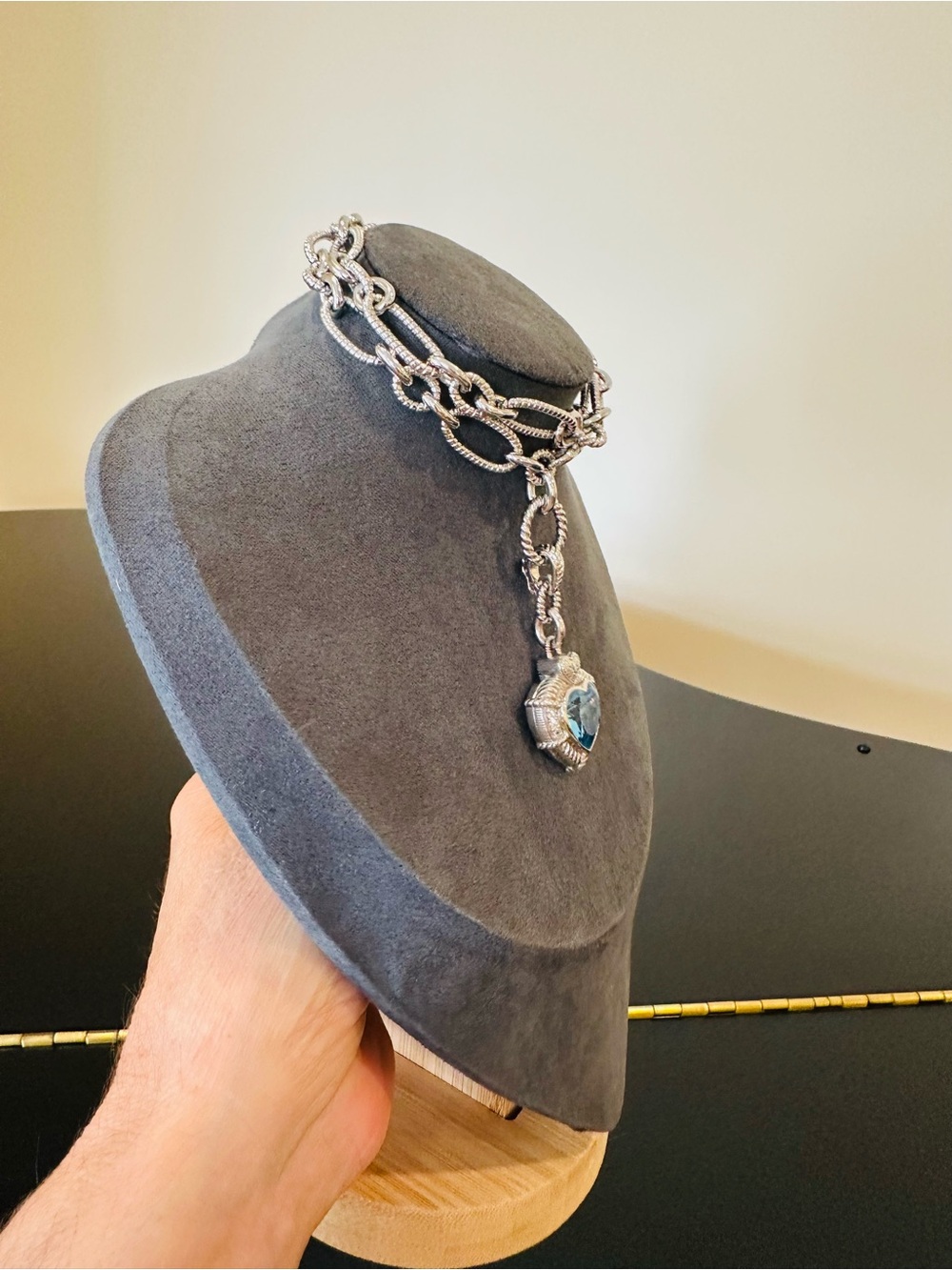 Judith Ripka Luxury Vintage Designer Couture Authentic Formal Silver Necklace - Picture 5 of 17